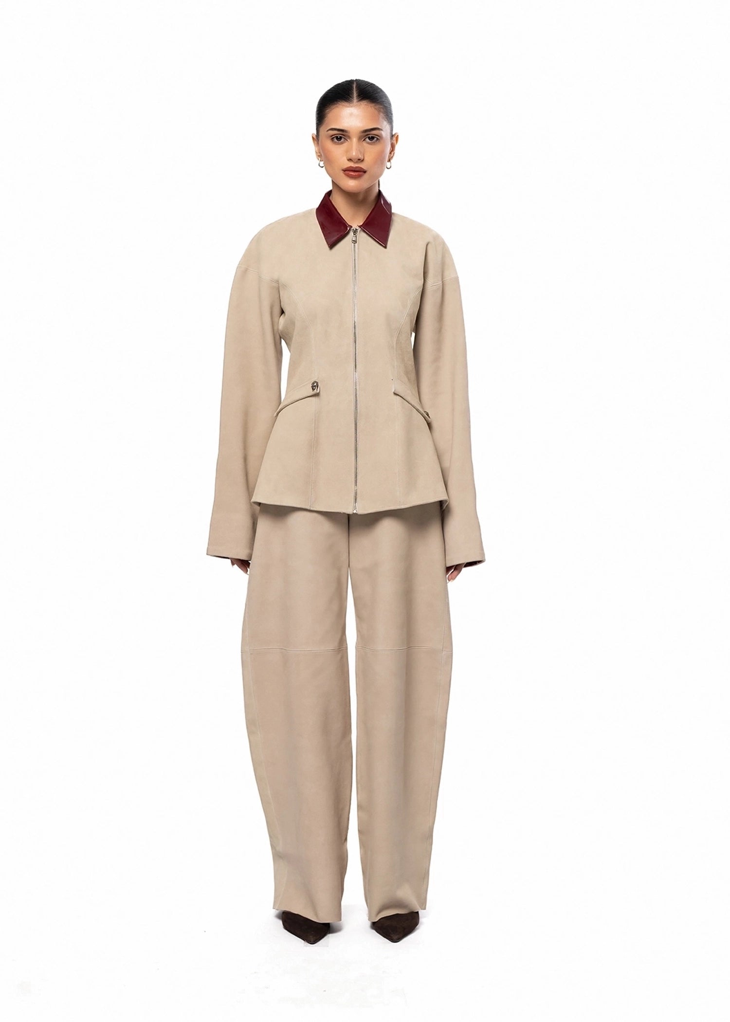 Project 1959 Beige Marlin Suede Set Cult Karachi Pakistan