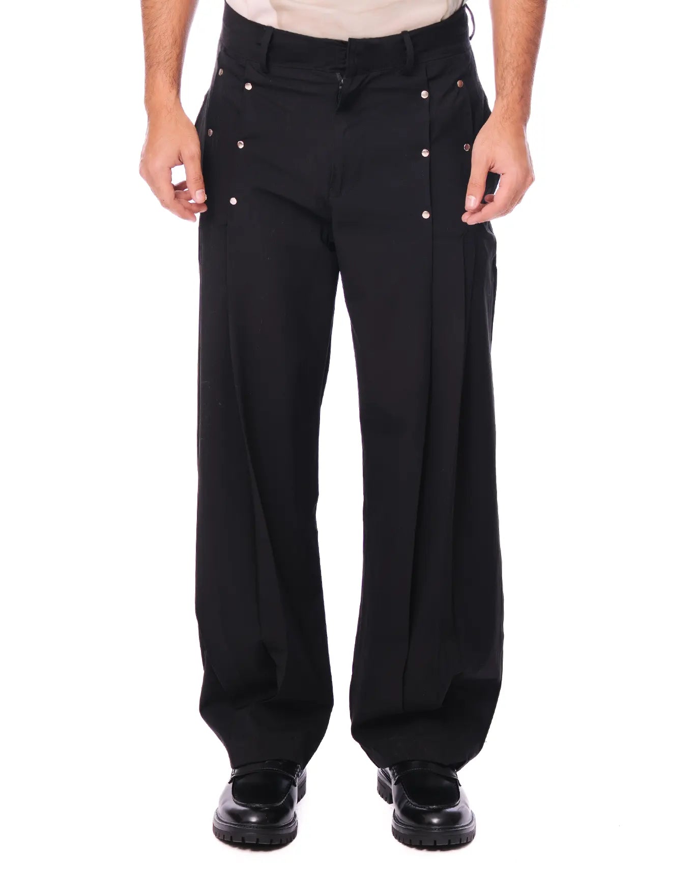 Naqees Black Black Pleated Pants - CULT - haider