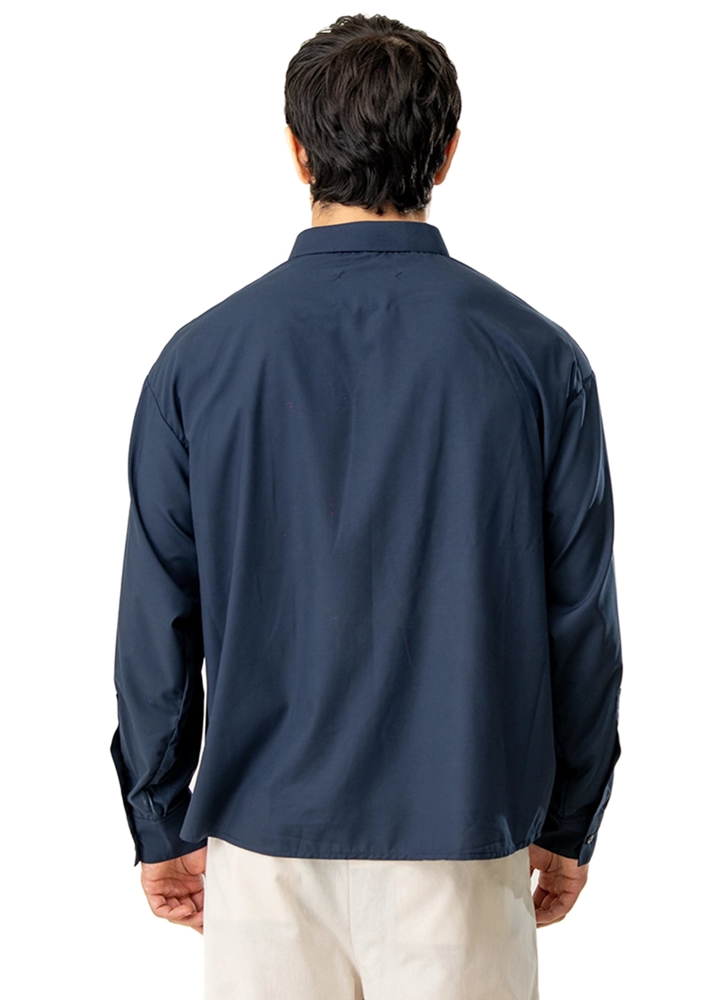 Dreams of Arthur Blue Blue Silky Overshirt Braided Patch - CULT - haider