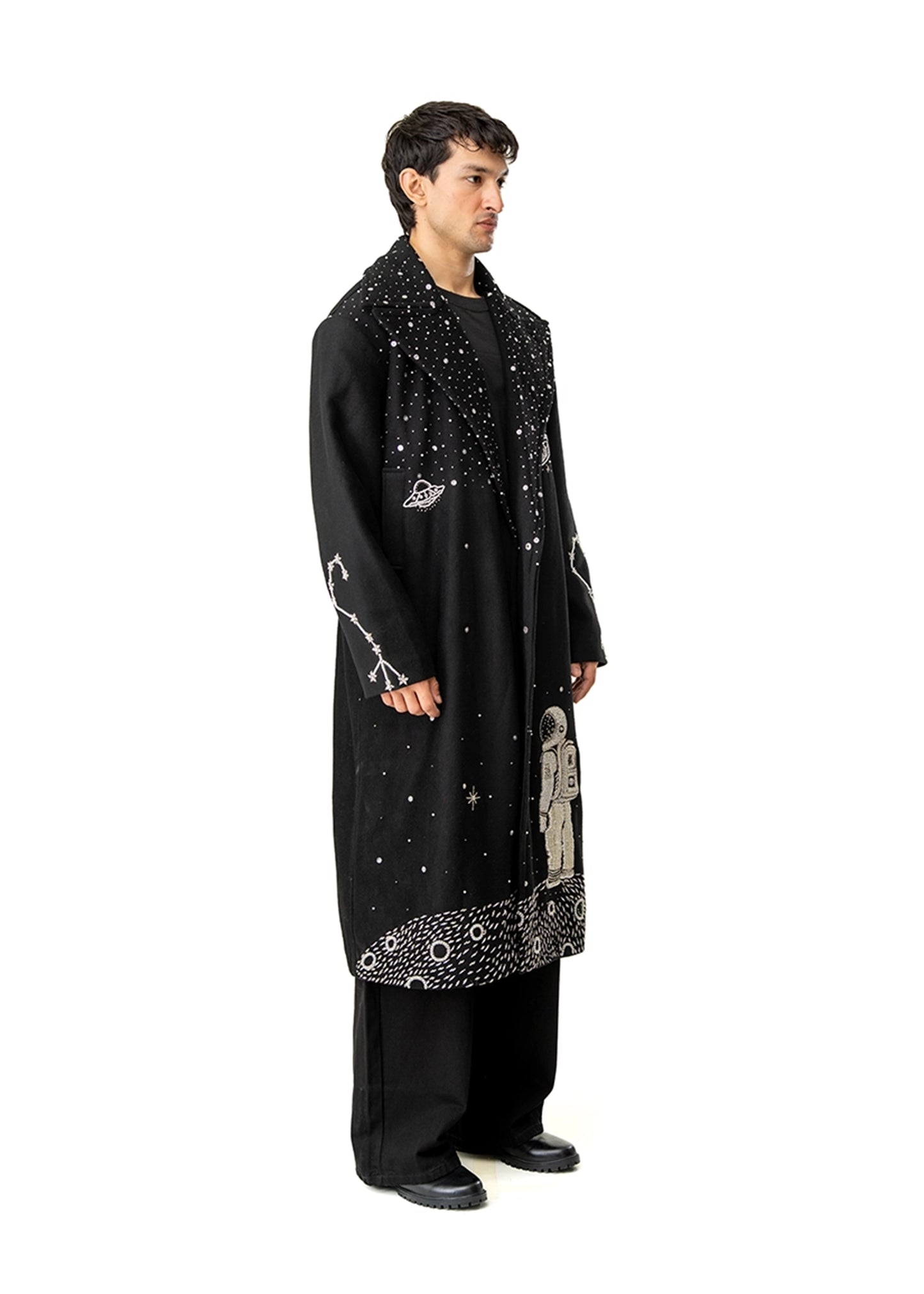 Dreams of Arthur Black Black Spaceman Oversized Coat - CULT - haider