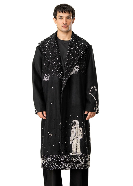 Dreams of Arthur Black Spaceman Oversized Coat Cult Karachi Pakistan