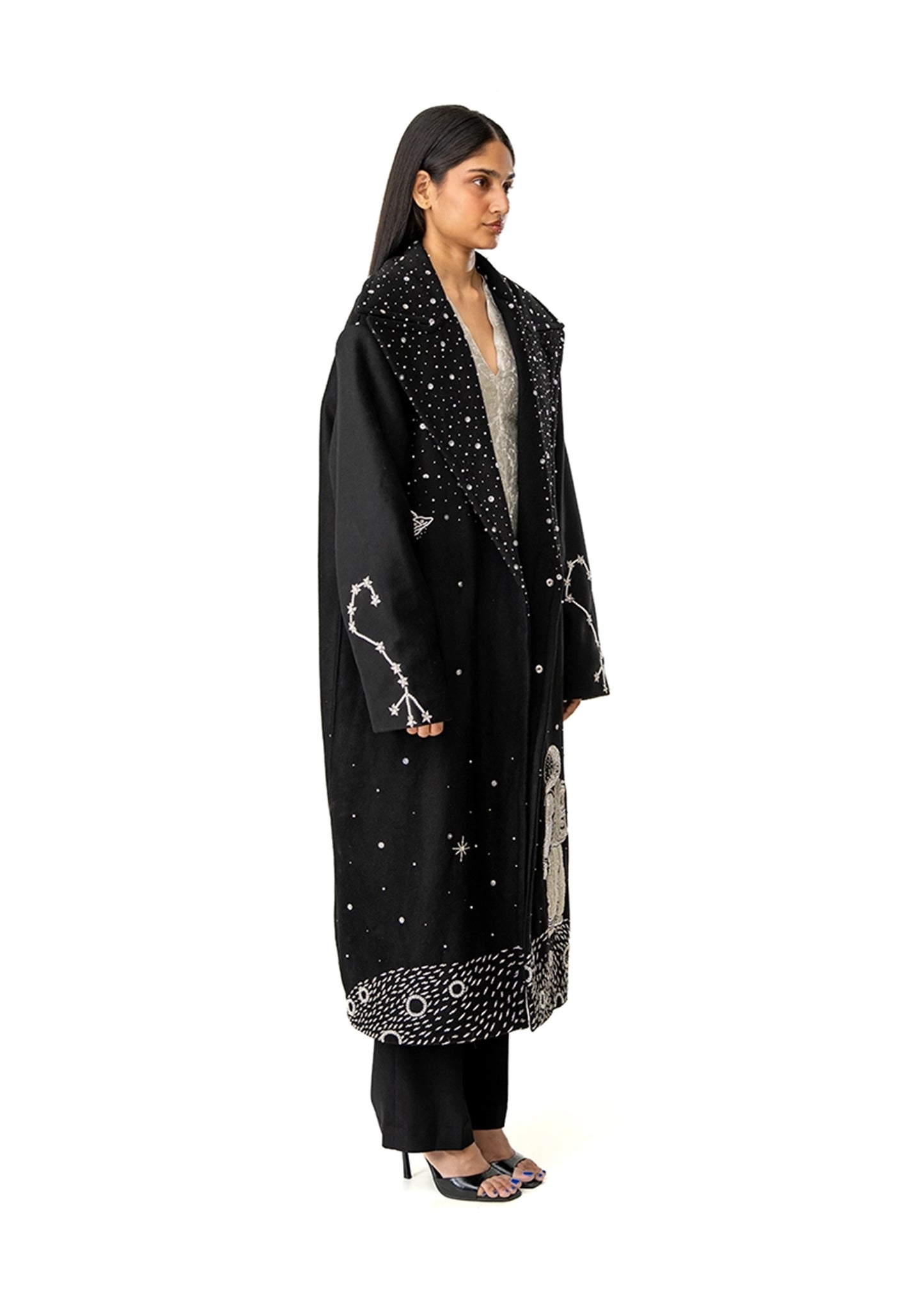Dreams of Arthur Black Black Spaceman Oversized Coat - CULT - haider