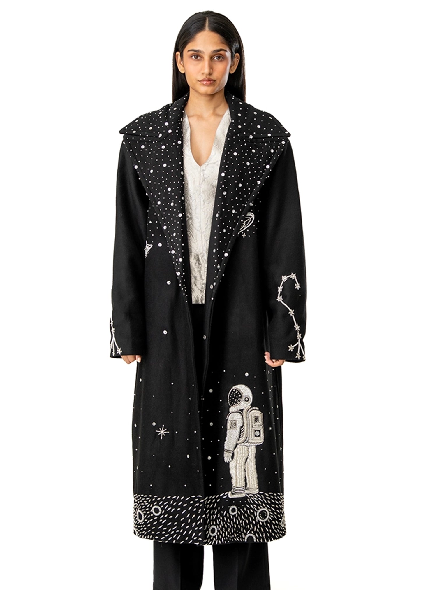 Dreams of Arthur Black Black Spaceman Oversized Coat - CULT - haider