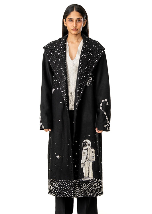 Dreams of Arthur Black Spaceman Oversized Coat Cult Karachi Pakistan