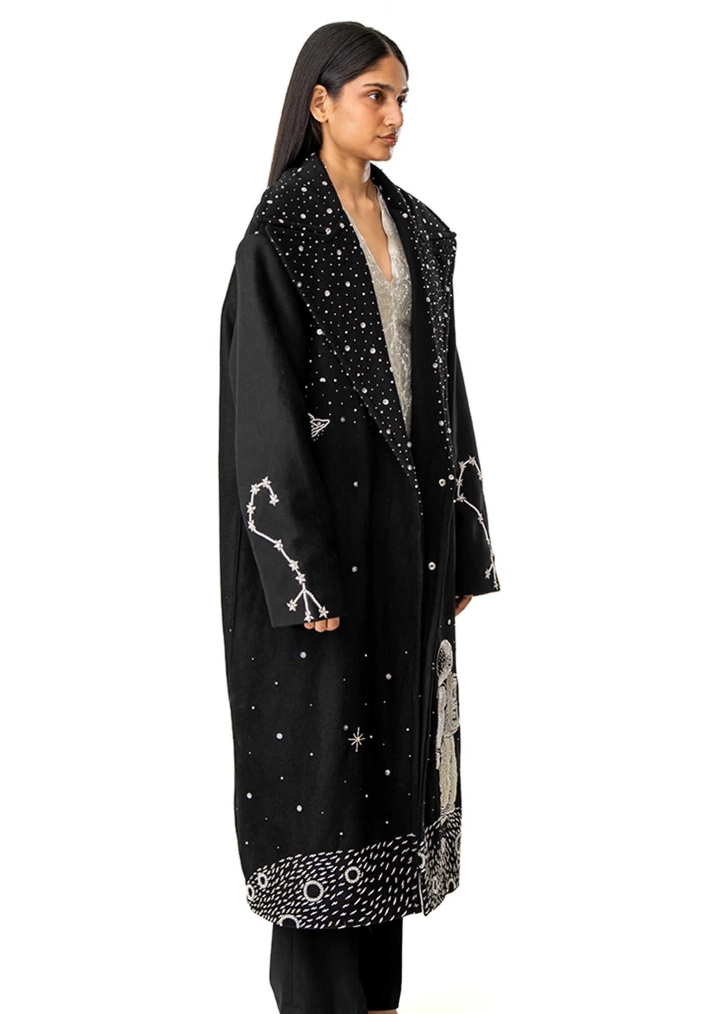 Dreams of Arthur Black Black Spaceman Oversized Coat - CULT - haider