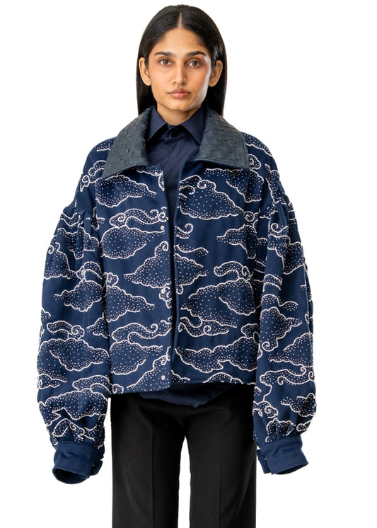 Dreams of Arthur Navy Blue Cloudy Bomber Jacket Cult Karachi Pakistan