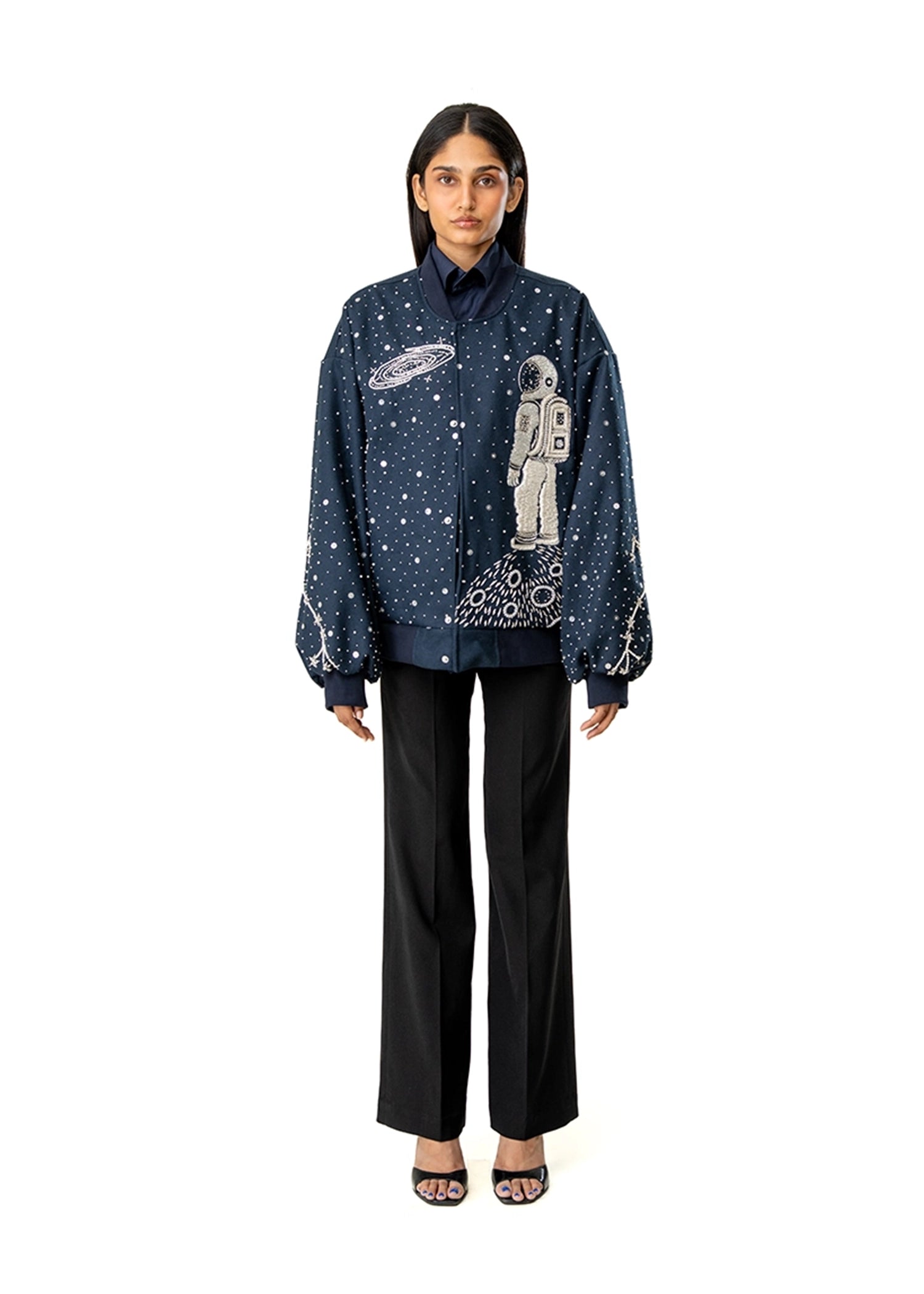 Dreams of Arthur Navy Blue Spaceman Bomber Jacket Cult Karachi Pakistan