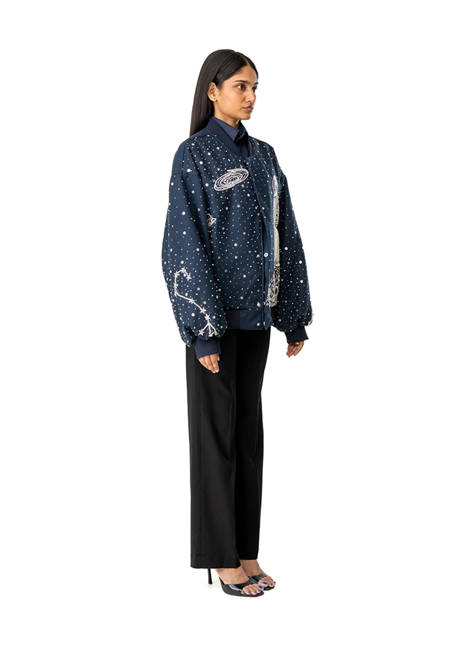 Dreams of Arthur Navy Blue Spaceman Bomber Jacket Cult Karachi Pakistan
