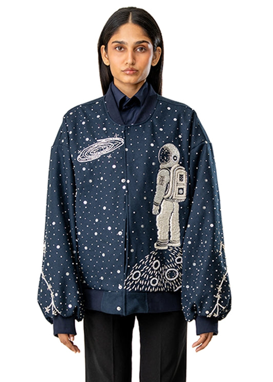 Dreams of Arthur Navy Blue Spaceman Bomber Jacket Cult Karachi Pakistan