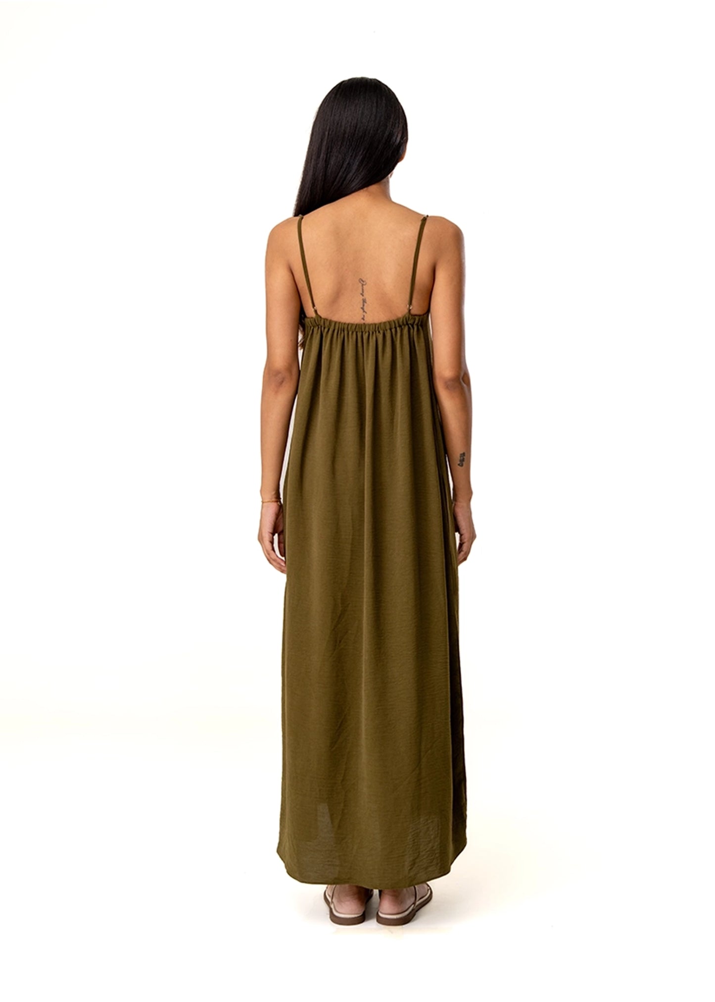 Curated Official Green Army Green Strappy Pocket Dress - CULT - haider
