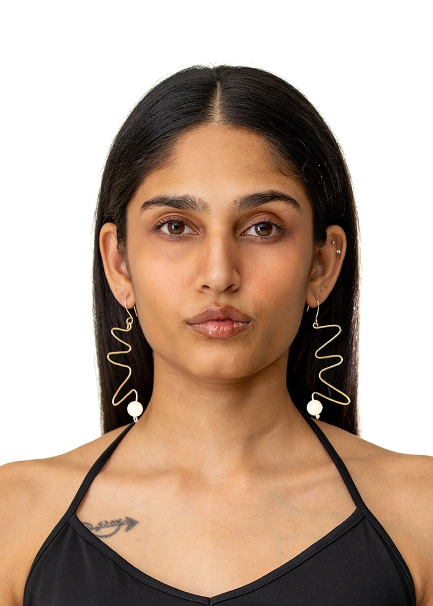 Jahanara Jewels Gold Gold Abstract Statement Earrings - CULT - haider