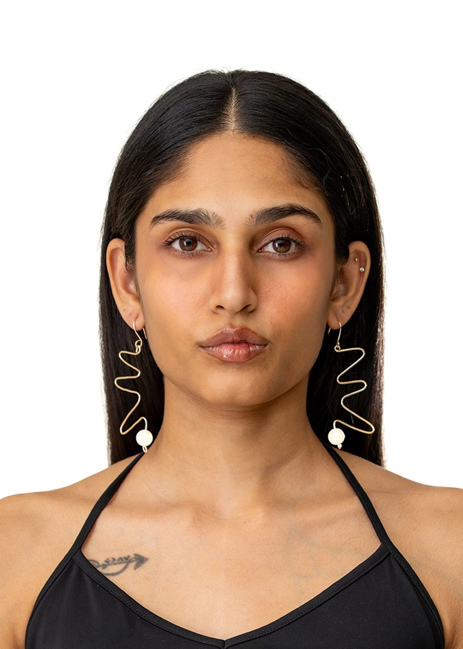 Jahanzra Jewels Gold Abstract Statement Earrings Cult Karachi Pakistan