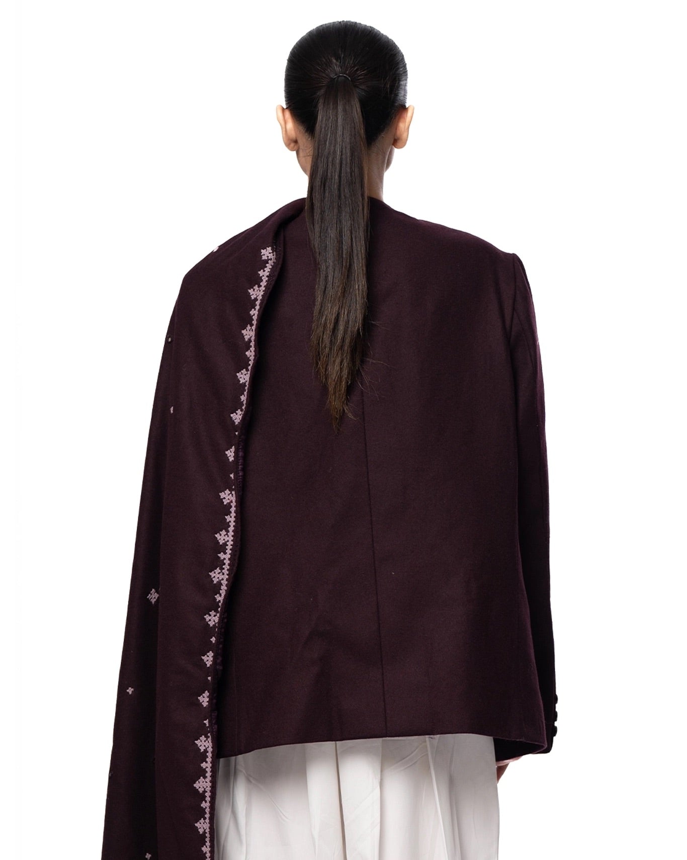Another Sect Purple Tawus Hand Embroidered Scarf Jacket Cult Karachi Pakistan
