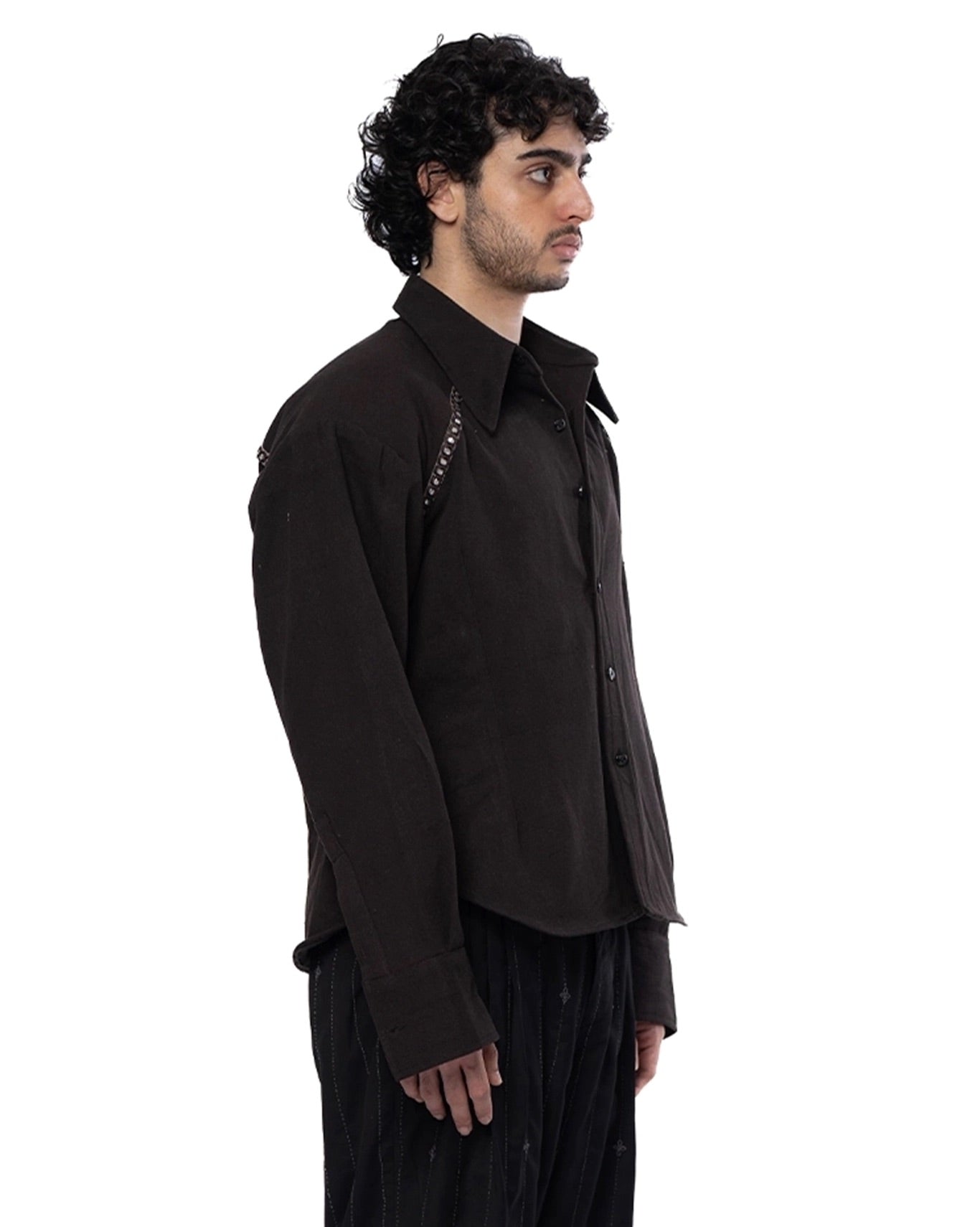 Collected XX Brown Brown Panni Corset Shirt - CULT - haider
