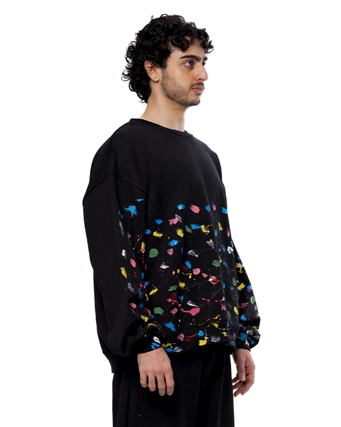 Dreams of Arthur Black Black Hand Painted Sweatshirt - CULT - haider