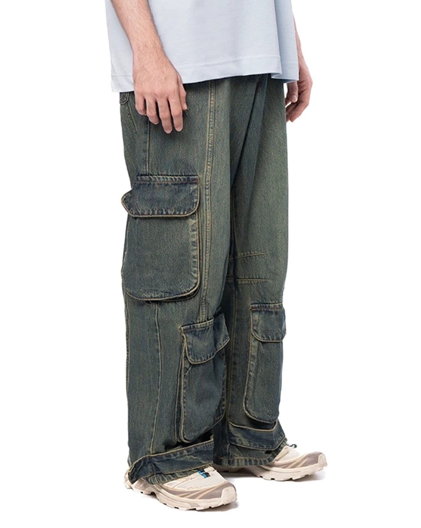 Naqees Technical Green Cargo Jeans Cult Karachi Pakistan