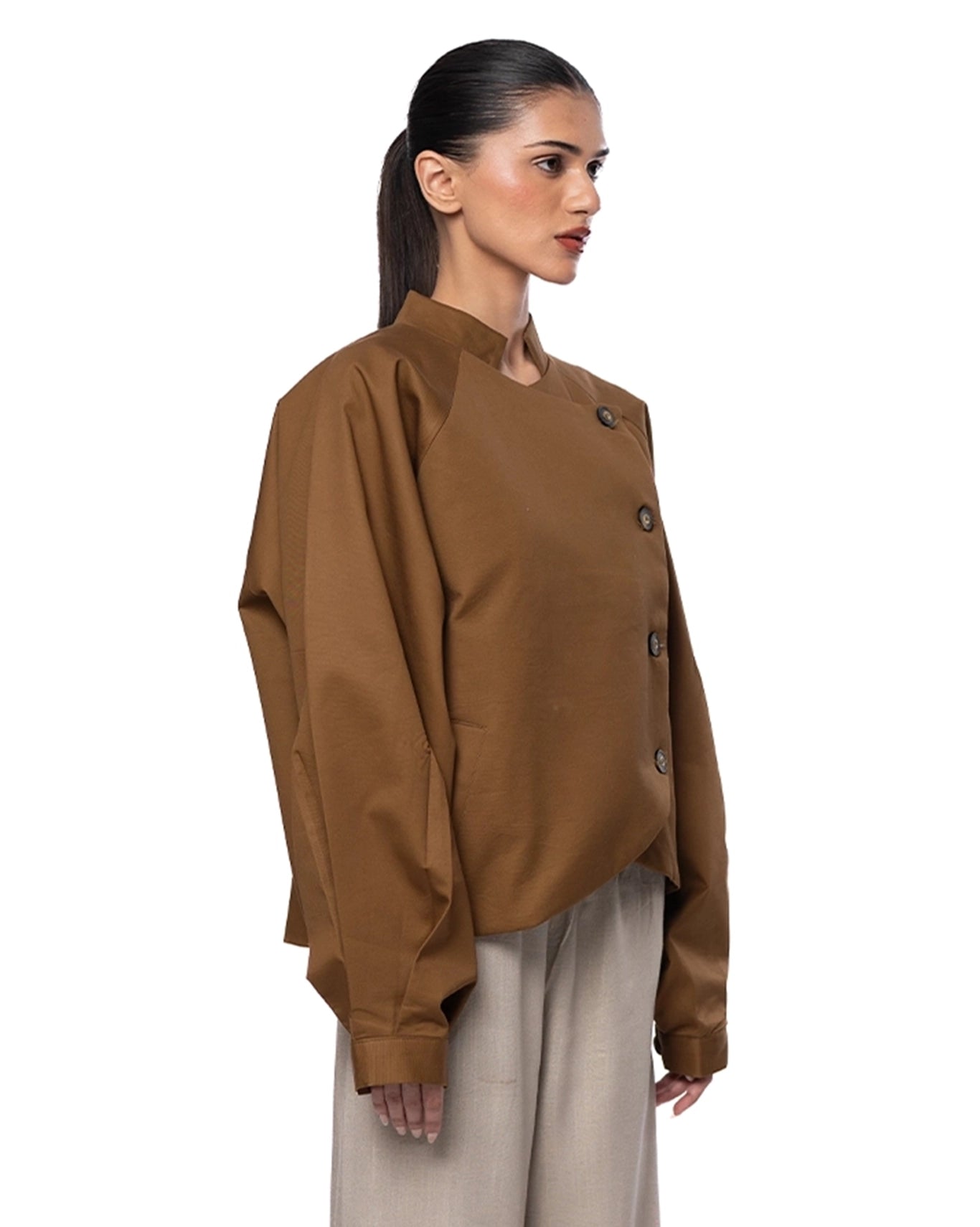 Baro Studio Brown Sculpted Jacket Cult Karachi Pakistan