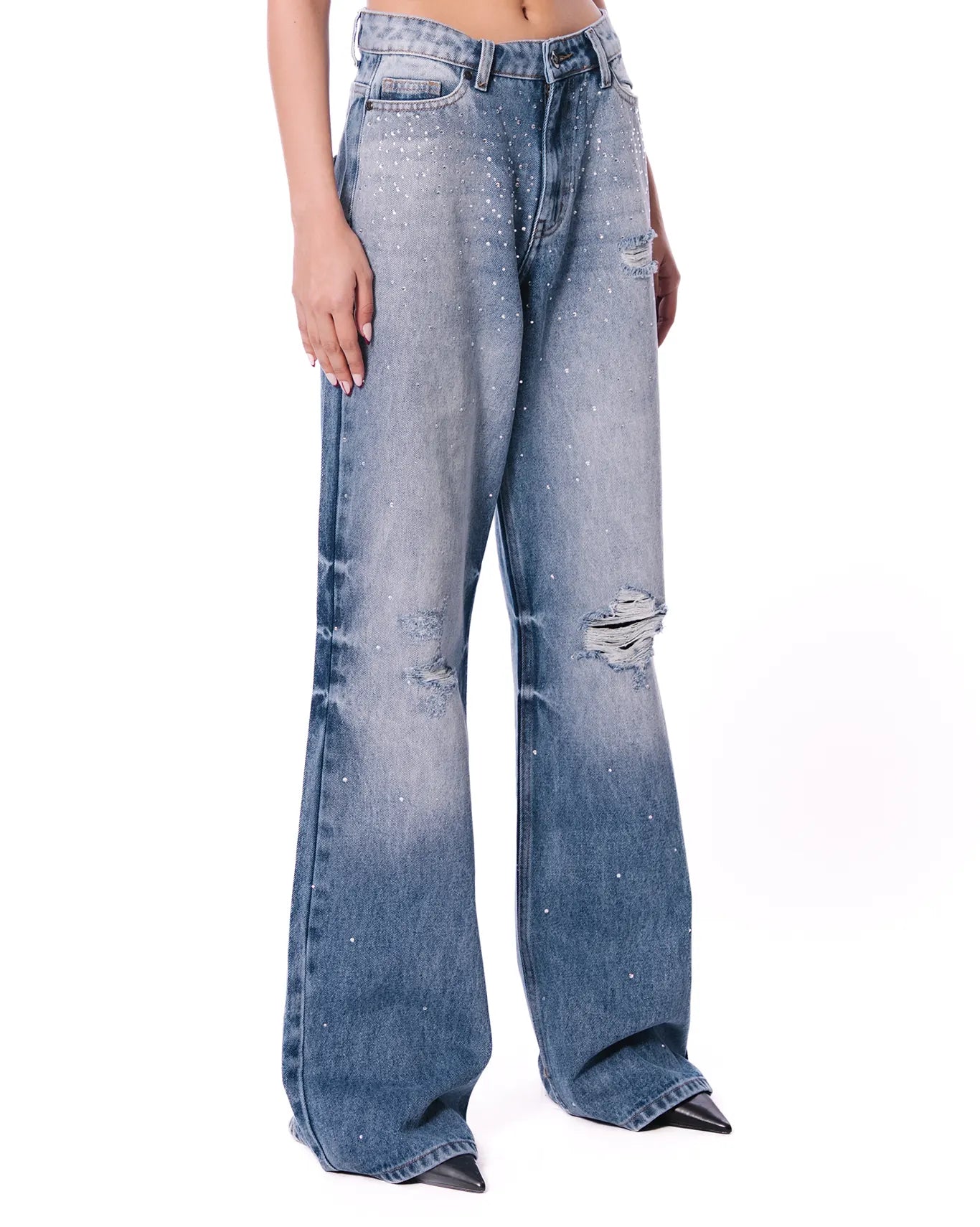 Dreams of Arthur Blue Rhinestone Sparkly Denims - CULT