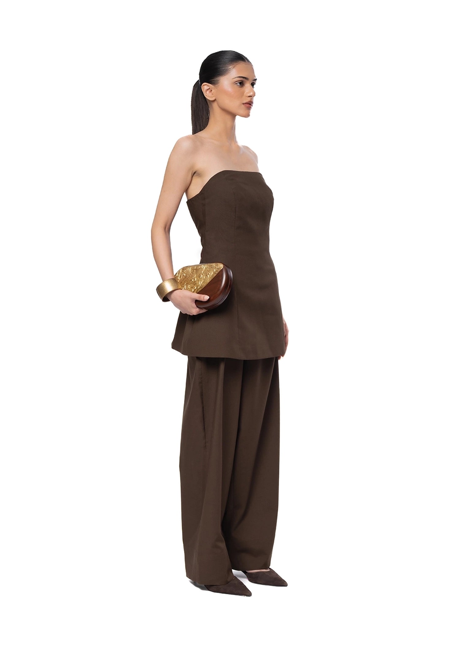 Fern Brown Brown Tailored Strapless Set - CULT