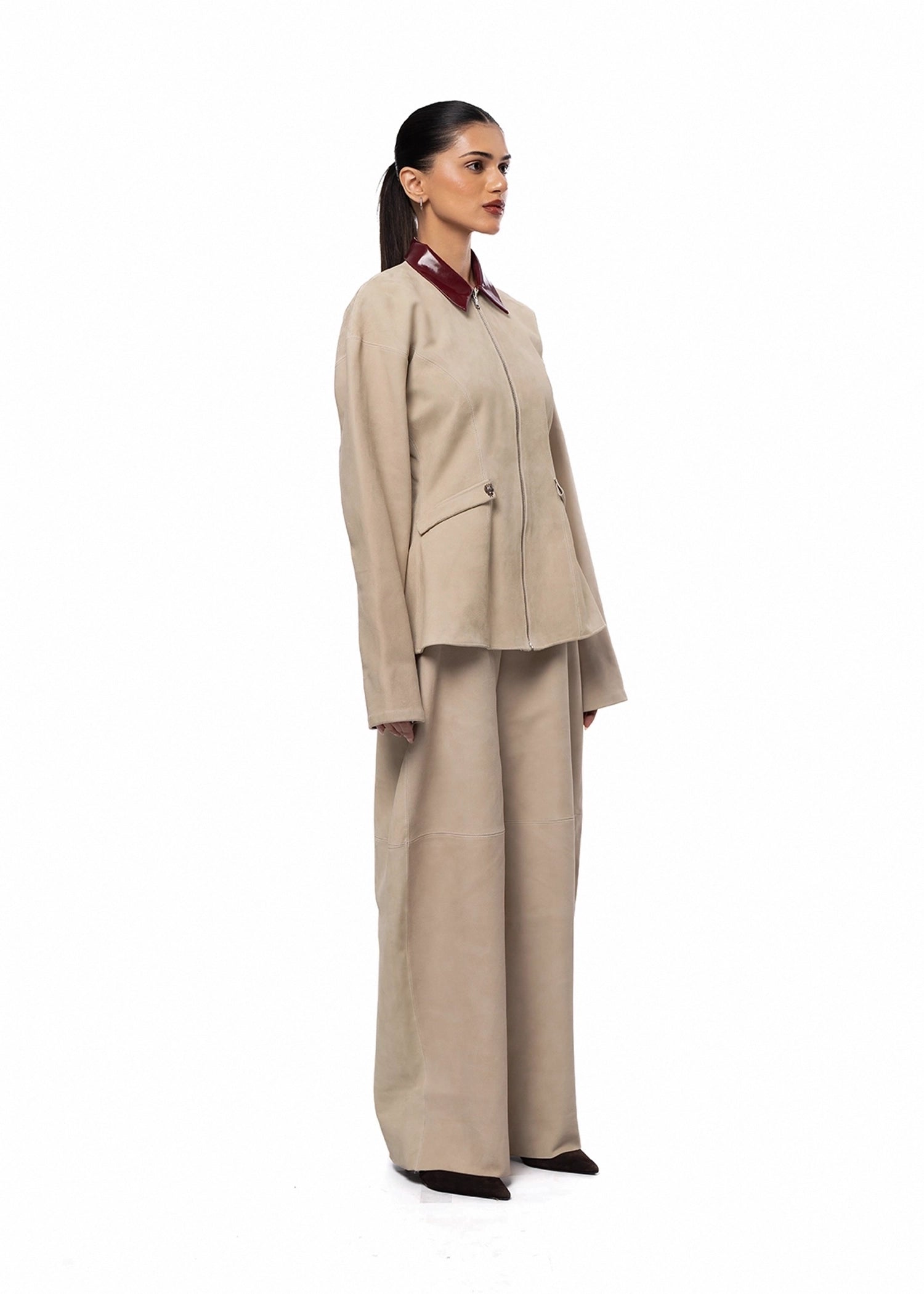 Project 1959 Beige Marlin Suede Set Cult Karachi Pakistan