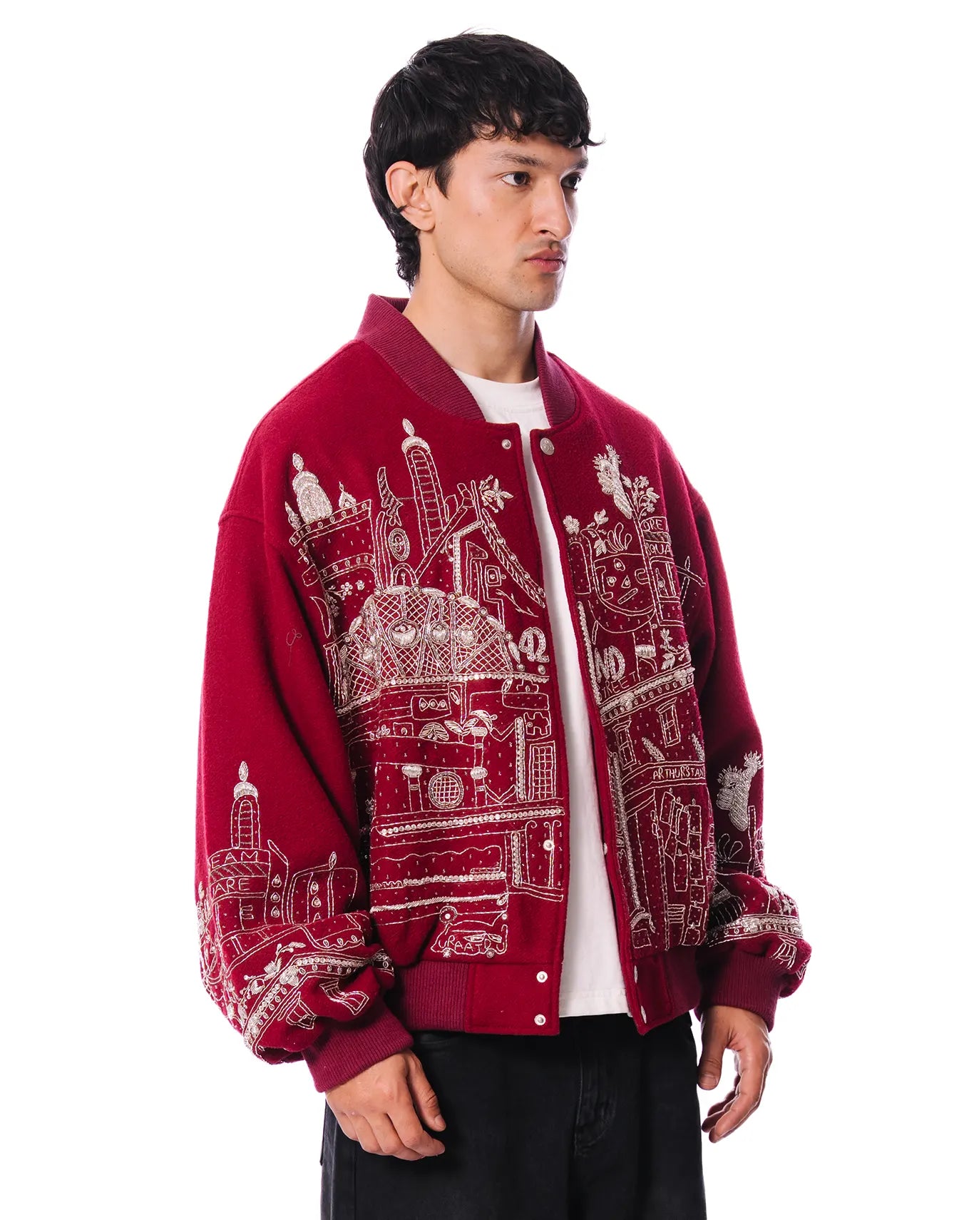 Dreams of Arthur Red Red NYC Skyline Bomber - CULT