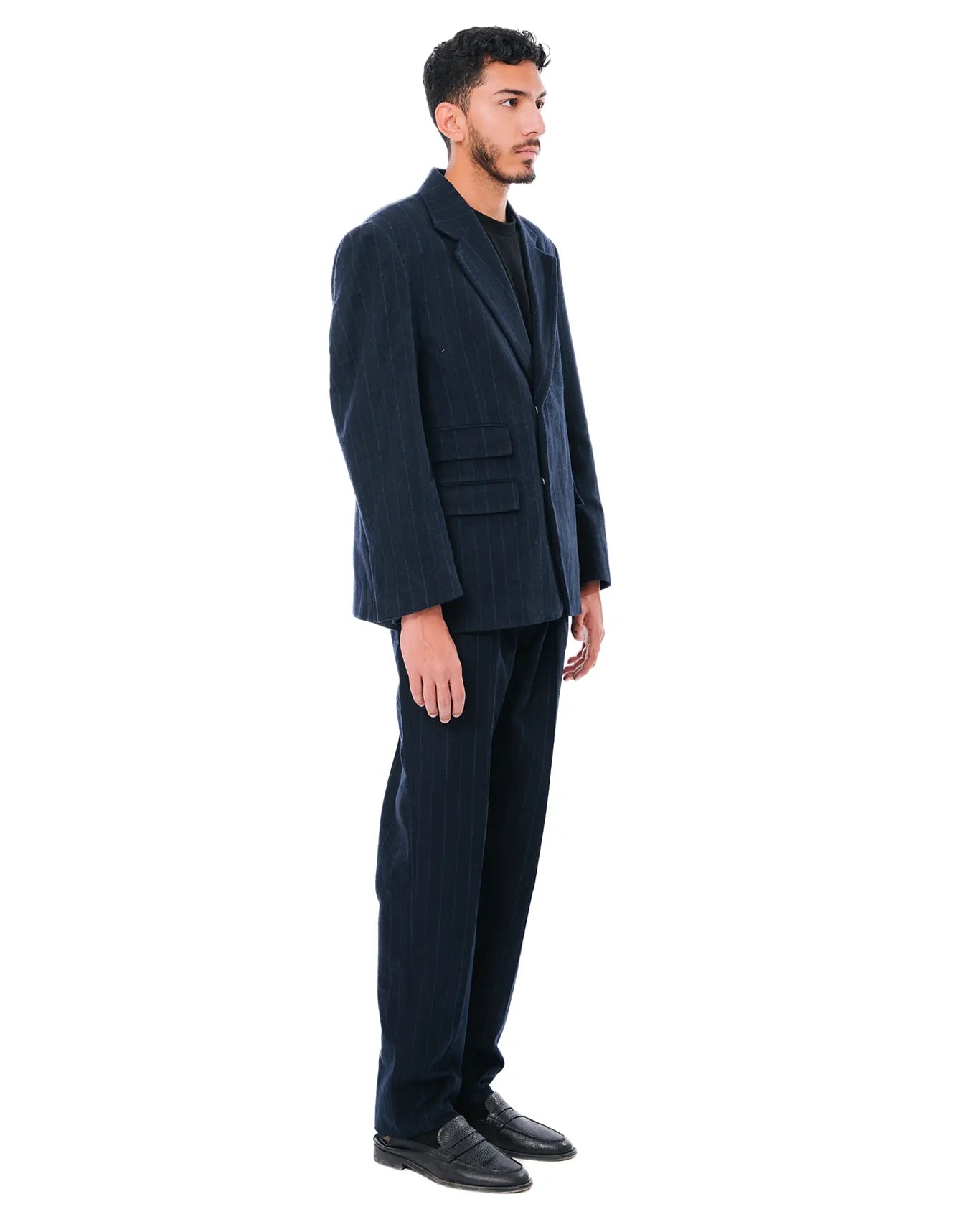 Wool Flannel Pinstripe Blazer