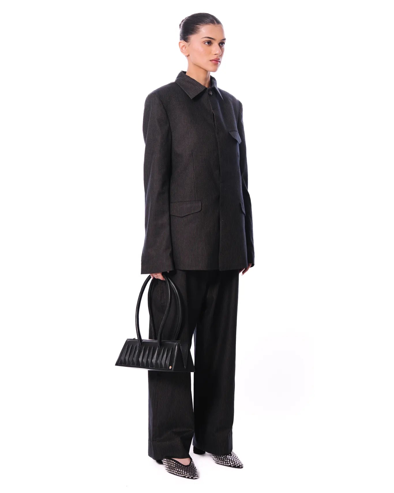 Cyanide Black Black Pinstripe Wool Pants - CULT - haider