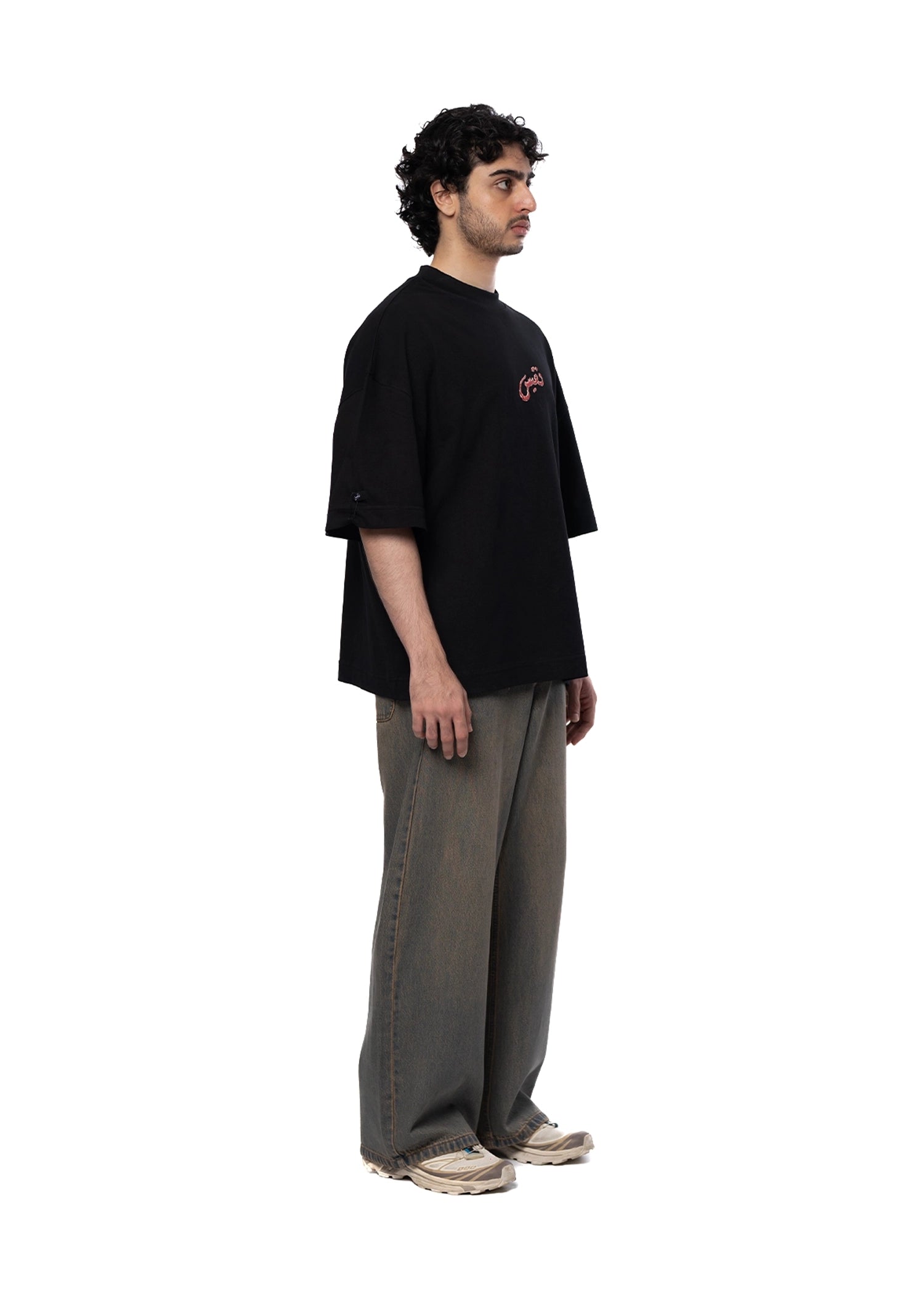 Naqees Black Tee with Red Logo Cult Karachi Pakistan