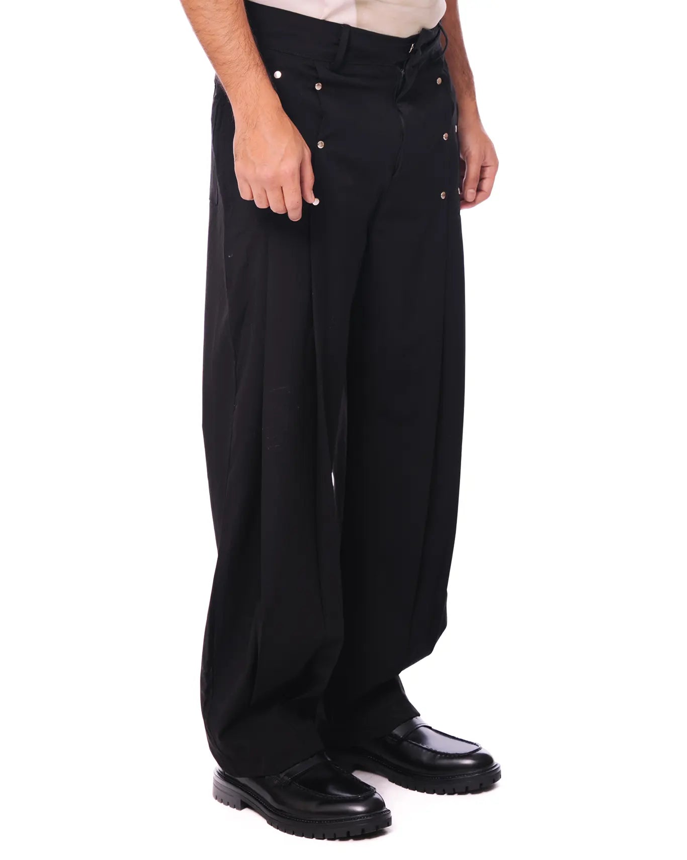 Naqees Black Black Pleated Pants - CULT