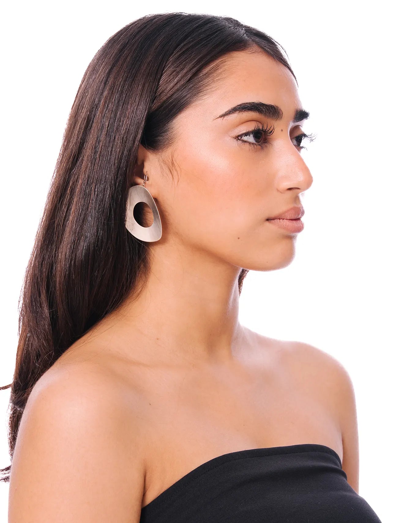 Amna Shariff Silver Silver Textured Oval Posts - CULT