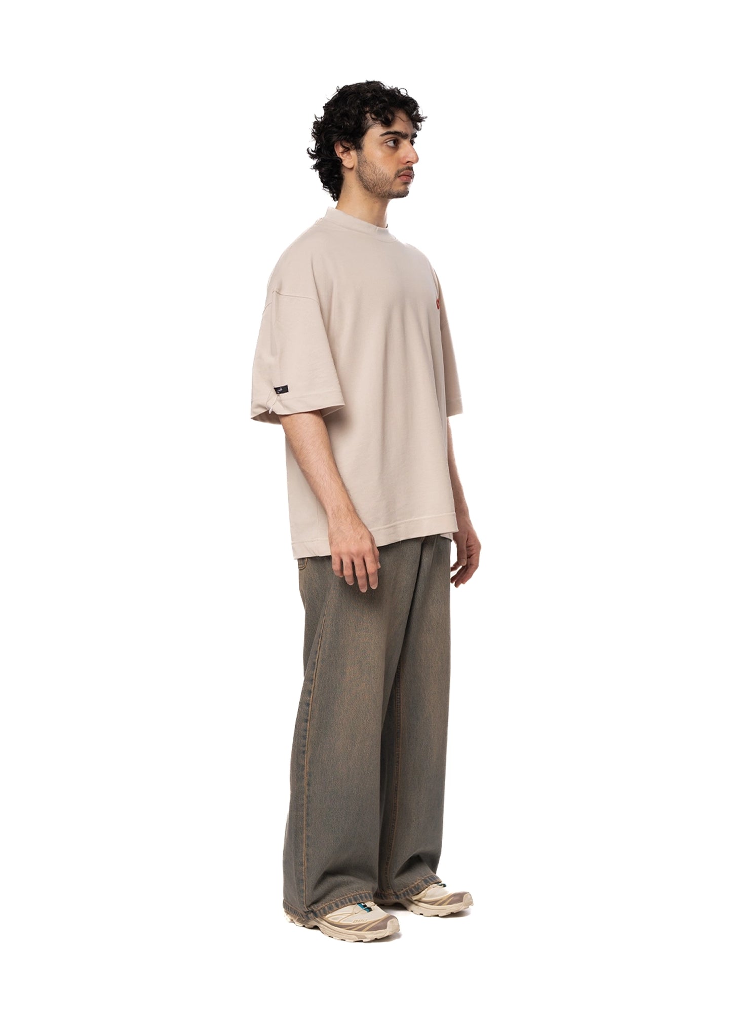 Naqees Vintage Brown Wash Brown Faded Baggy Jeans - CULT - haider