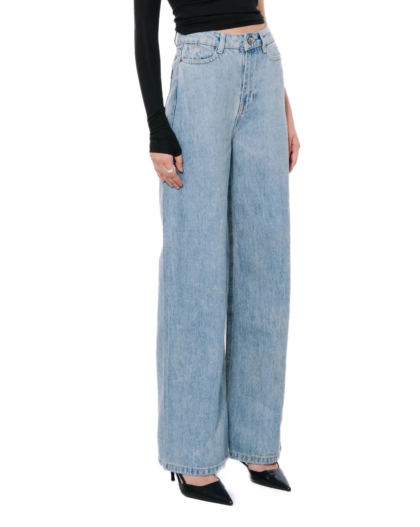 Wide Leg Denim Pants