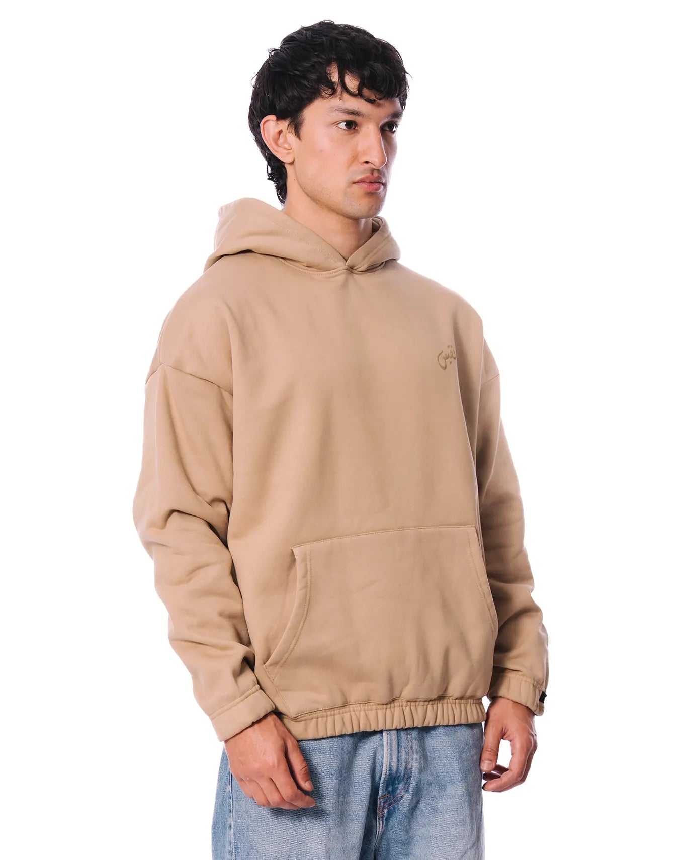 Naqees Beige Camel Essential Hoodie - CULT - haider