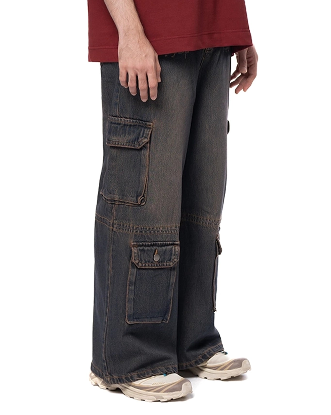 Naqees Orange Shade Cargo Jeans Cult Karachi Pakistan