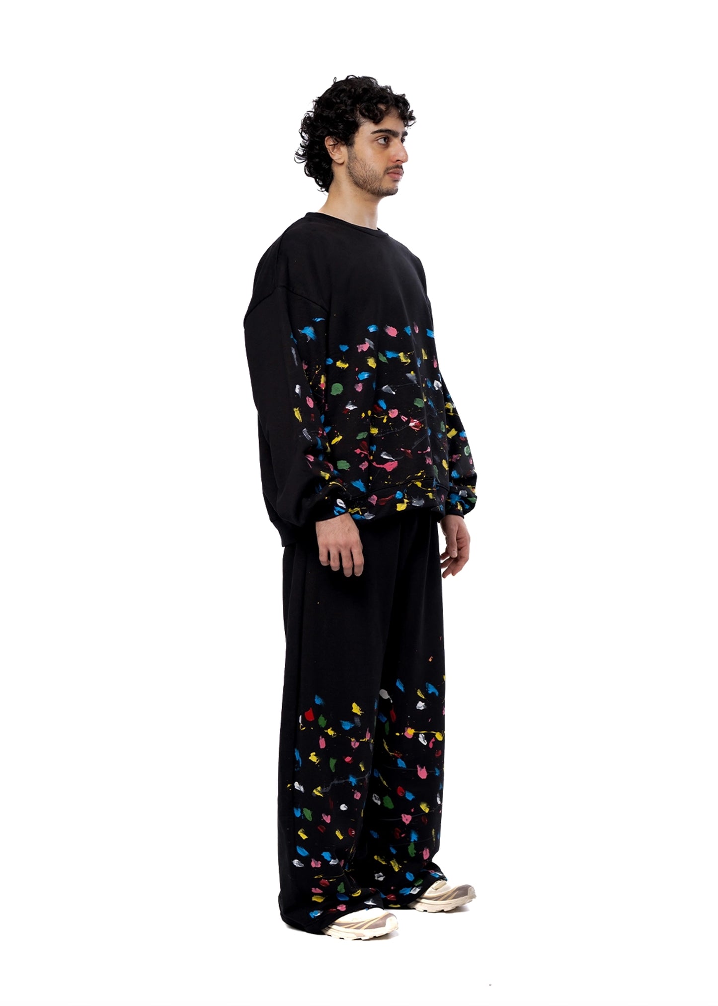Dreams of Arthur Black Black Hand Painted Sweatshirt - CULT - haider