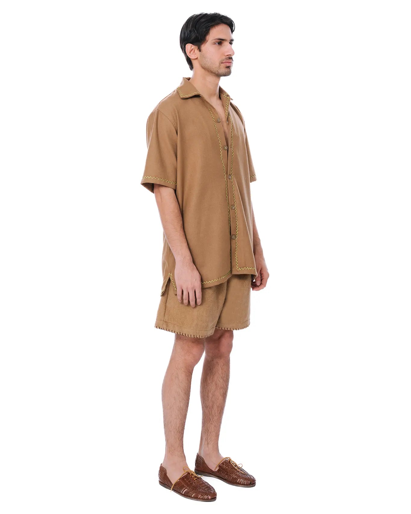 Camel Wool Shorts