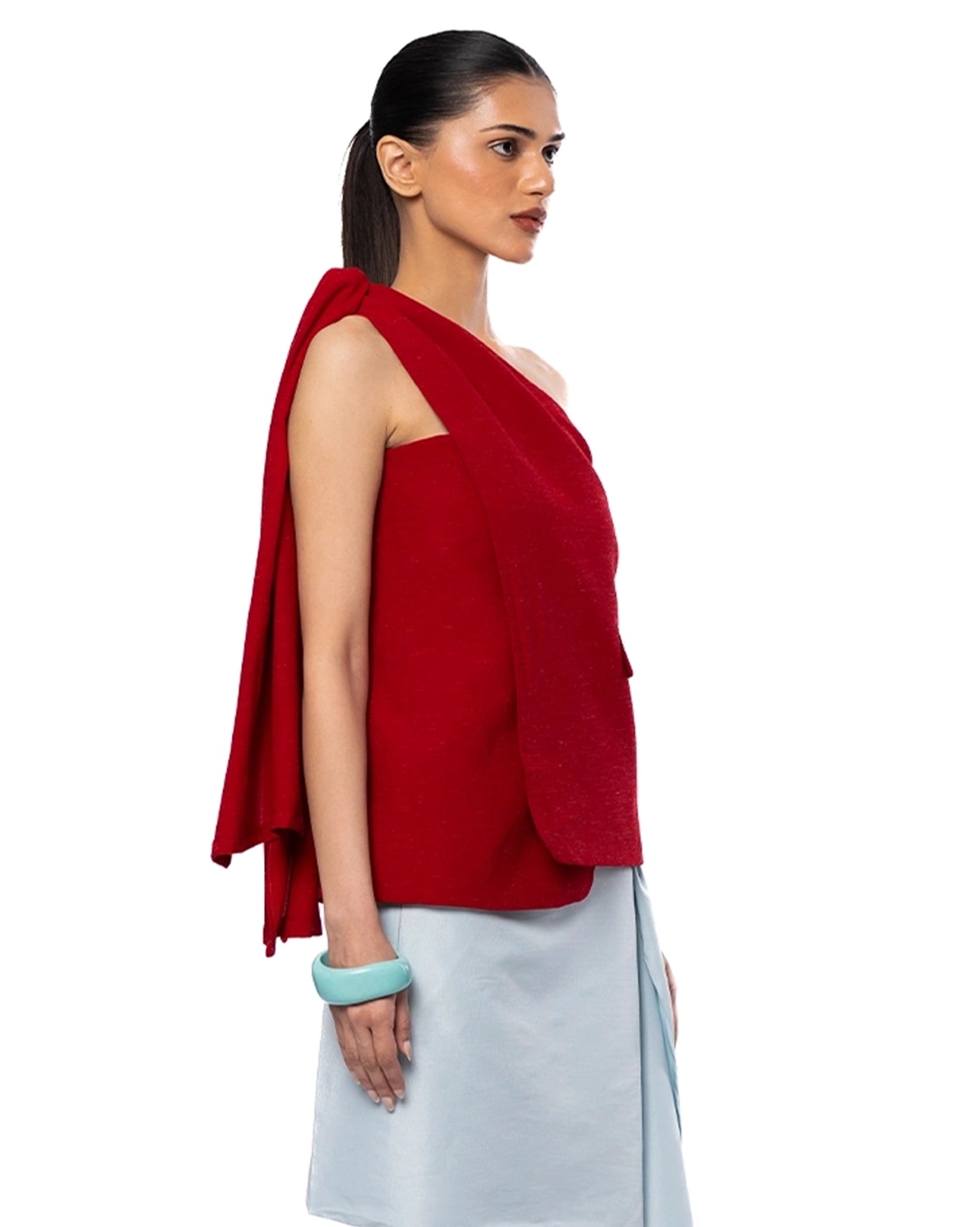 My Fern Red Red Knotted Shoulder Top - CULT