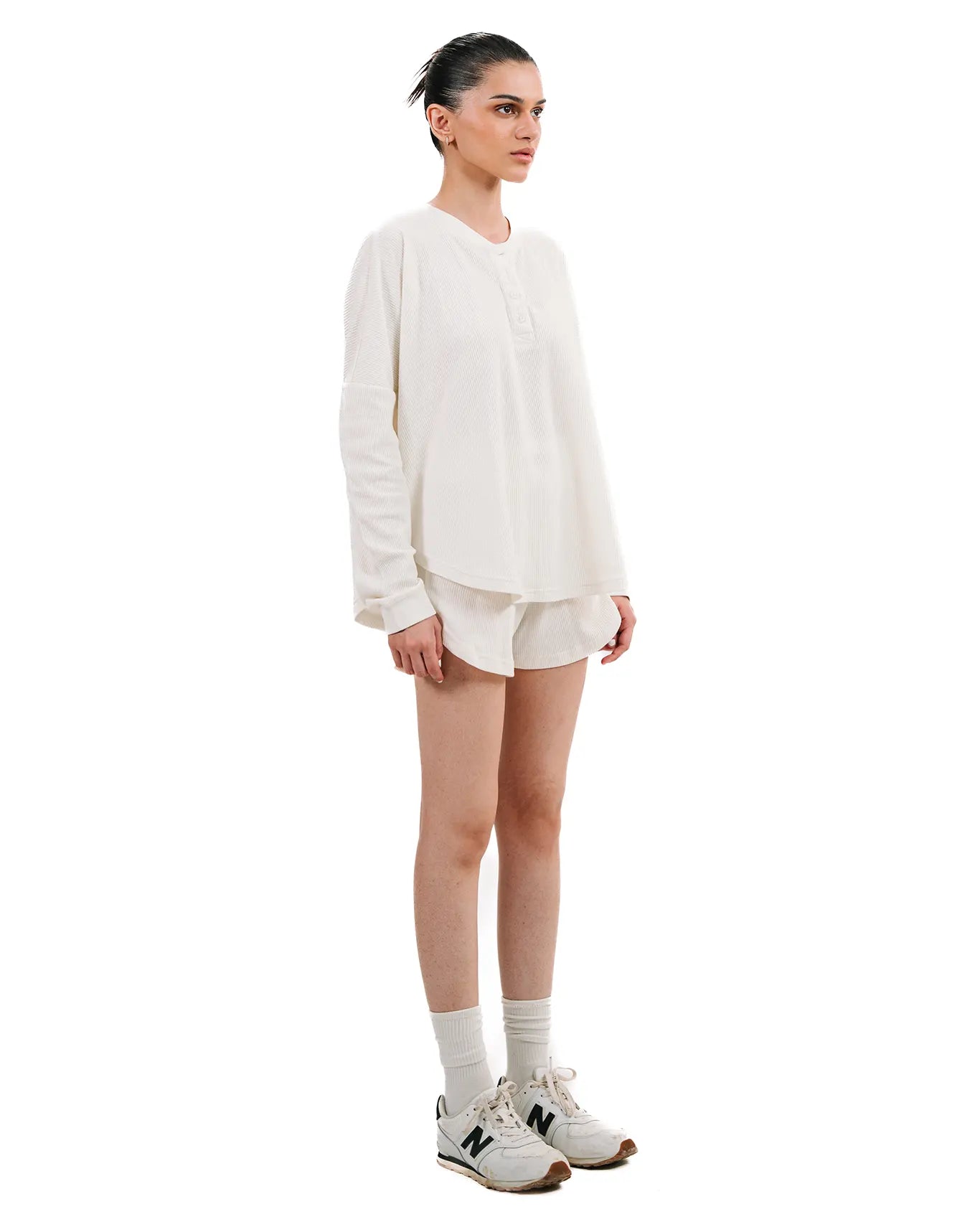 Plush Waffle Henley Shorts