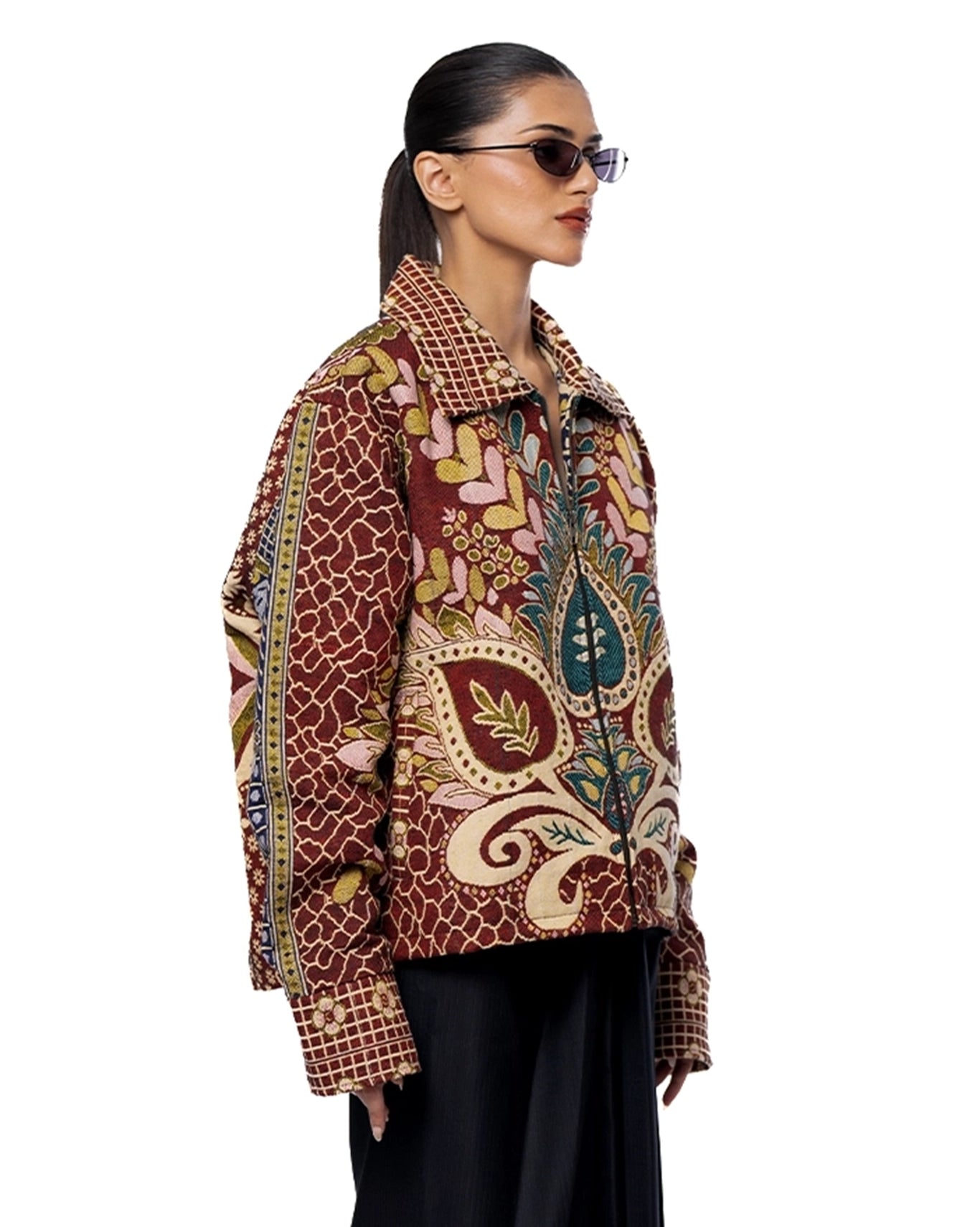 Collected XX Multicolor Multicolor Gul Bahaar Cropped Jacket - CULT - haider