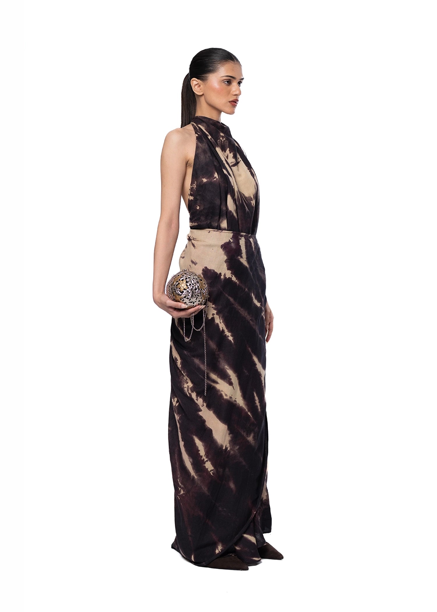 Curated Official Tye-Dye Cowl Wrap Dress Cult Karachi Pakistan