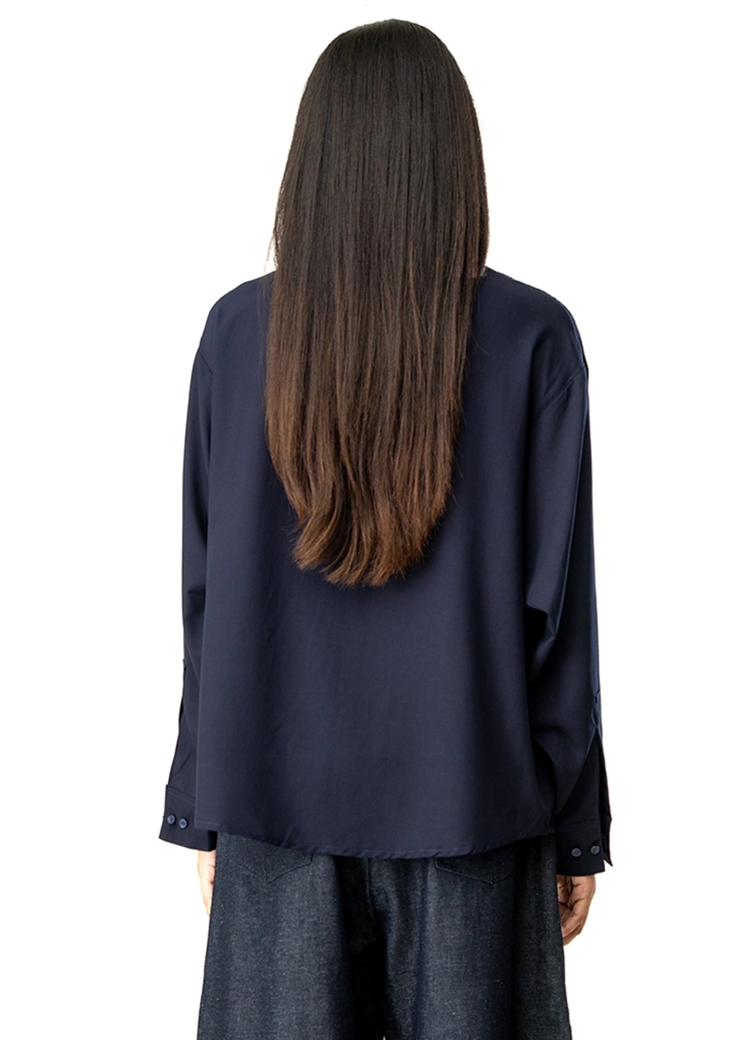 Dreams of Arthur Blue Blue Silky Overshirt Braided Patch - CULT - haider