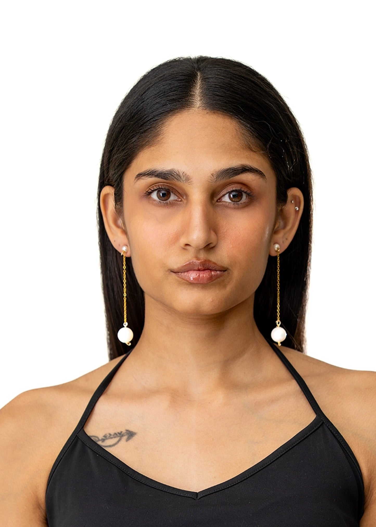 Jahanara Jewels Gold Gold Pearl Chain earrings - CULT - haider