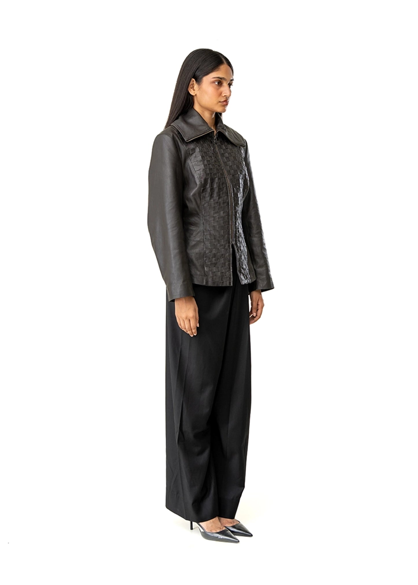 Dreams of Arthur Brown Petite Braided Leather Jacket - CULT - haider