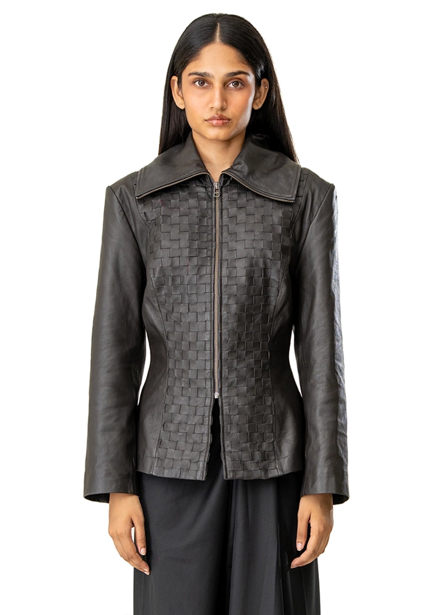 Dreams of Arthur Brown Petite Braided Leather Jacket - CULT - haider