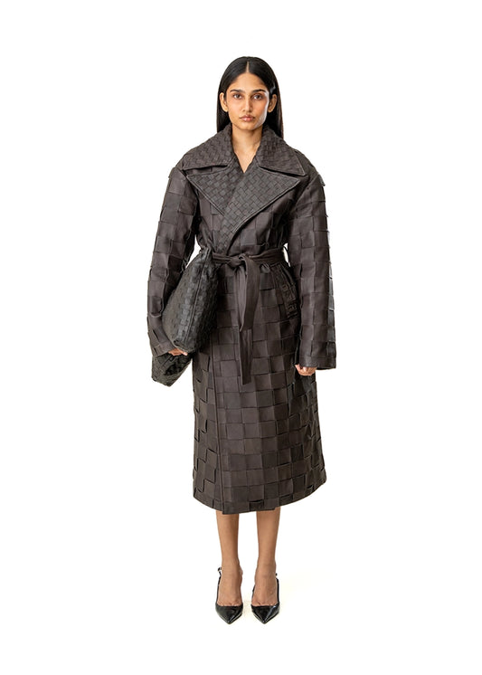 Dreams of Arthur Brown Braided Leather Oversized Coat Cult Karachi Pakistan