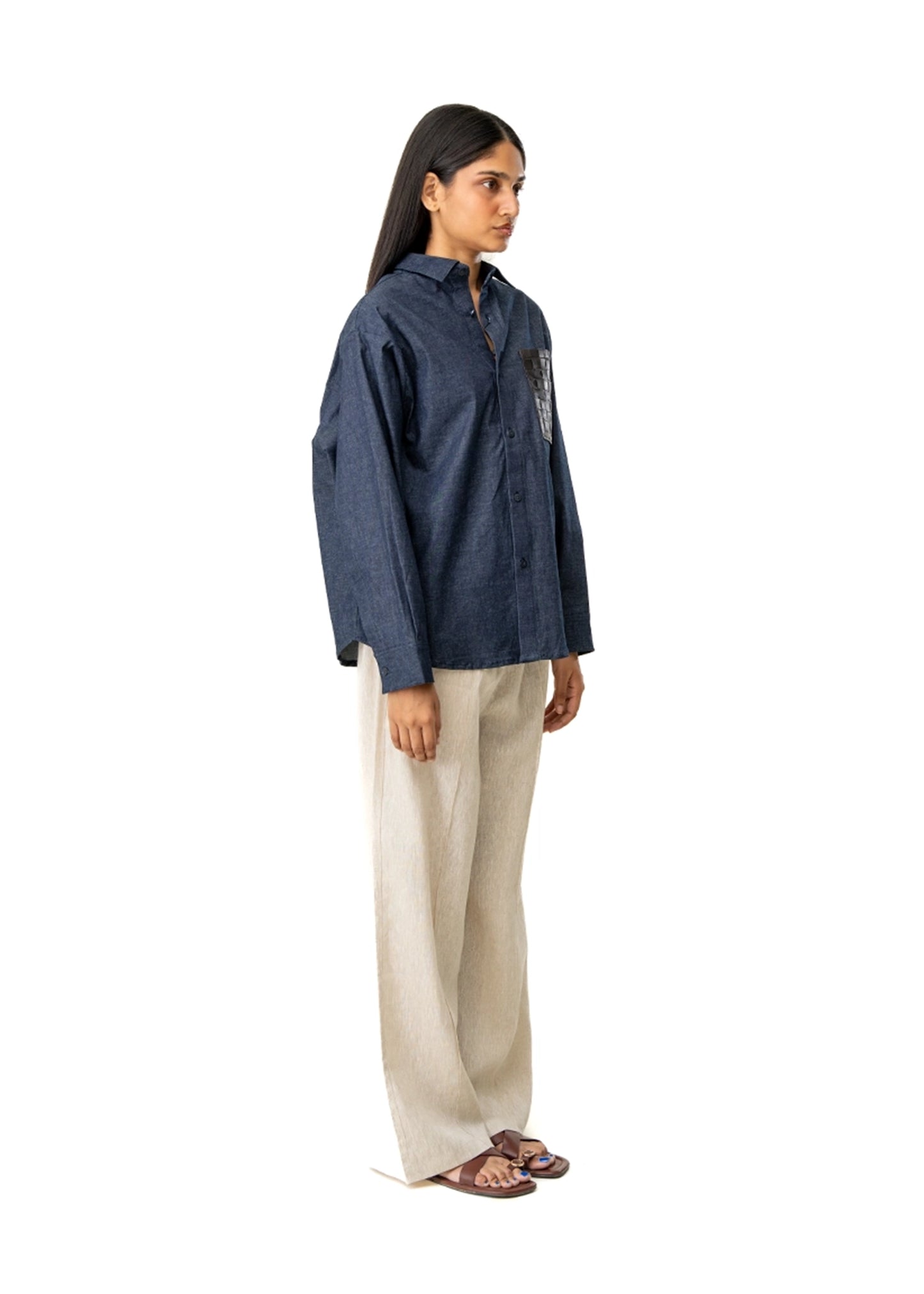 Dreams of Arthur Blue Blue Denim Overshirt Braided Patch - CULT - haider