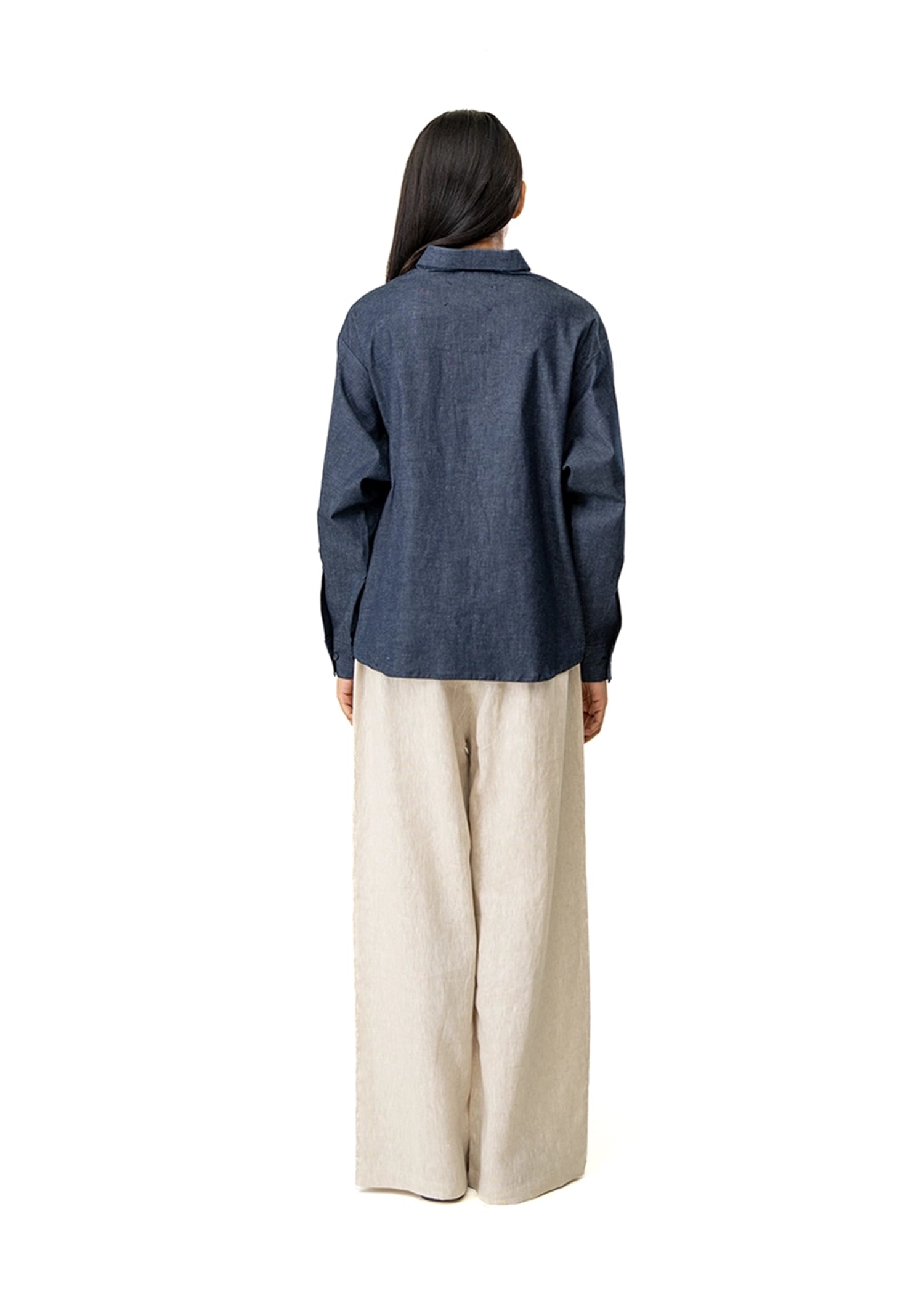 Dreams of Arthur Blue Denim Overshirt Braided Patch Cult Karachi Pakstan