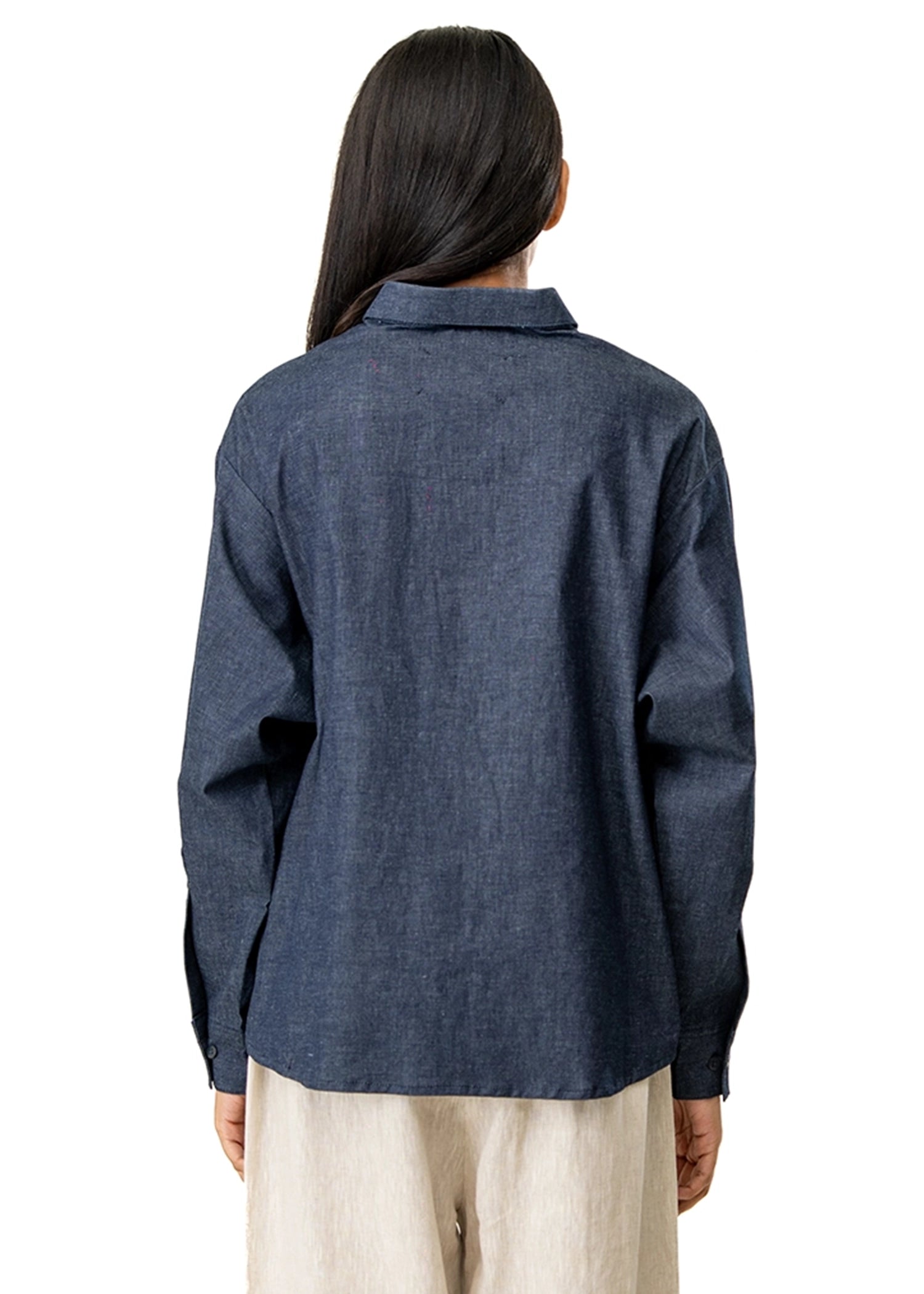 Dreams of Arthur Blue Denim Overshirt Braided Patch Cult Karachi Pakstan