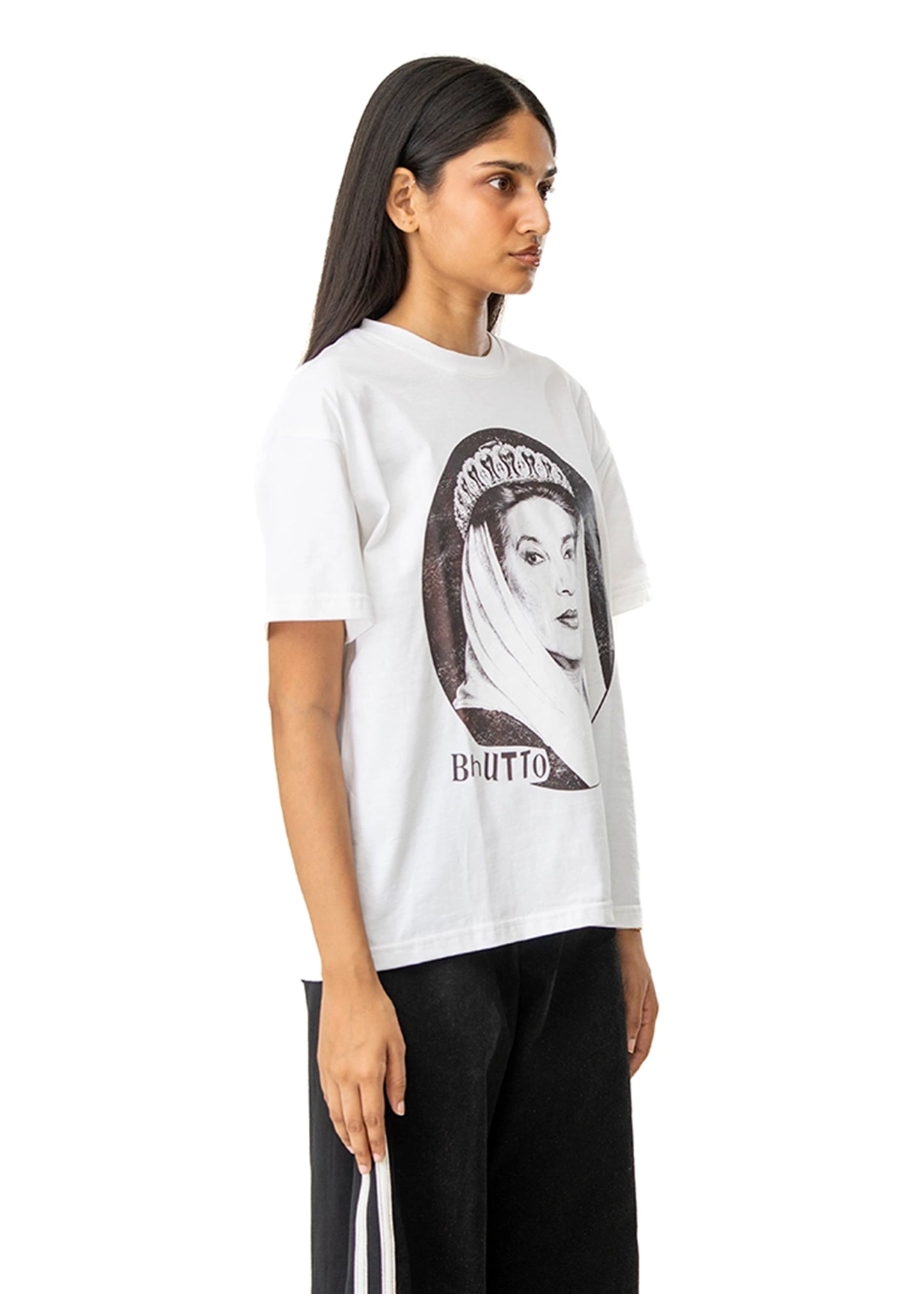 Motherland White White Bhutto Tee - CULT - haider