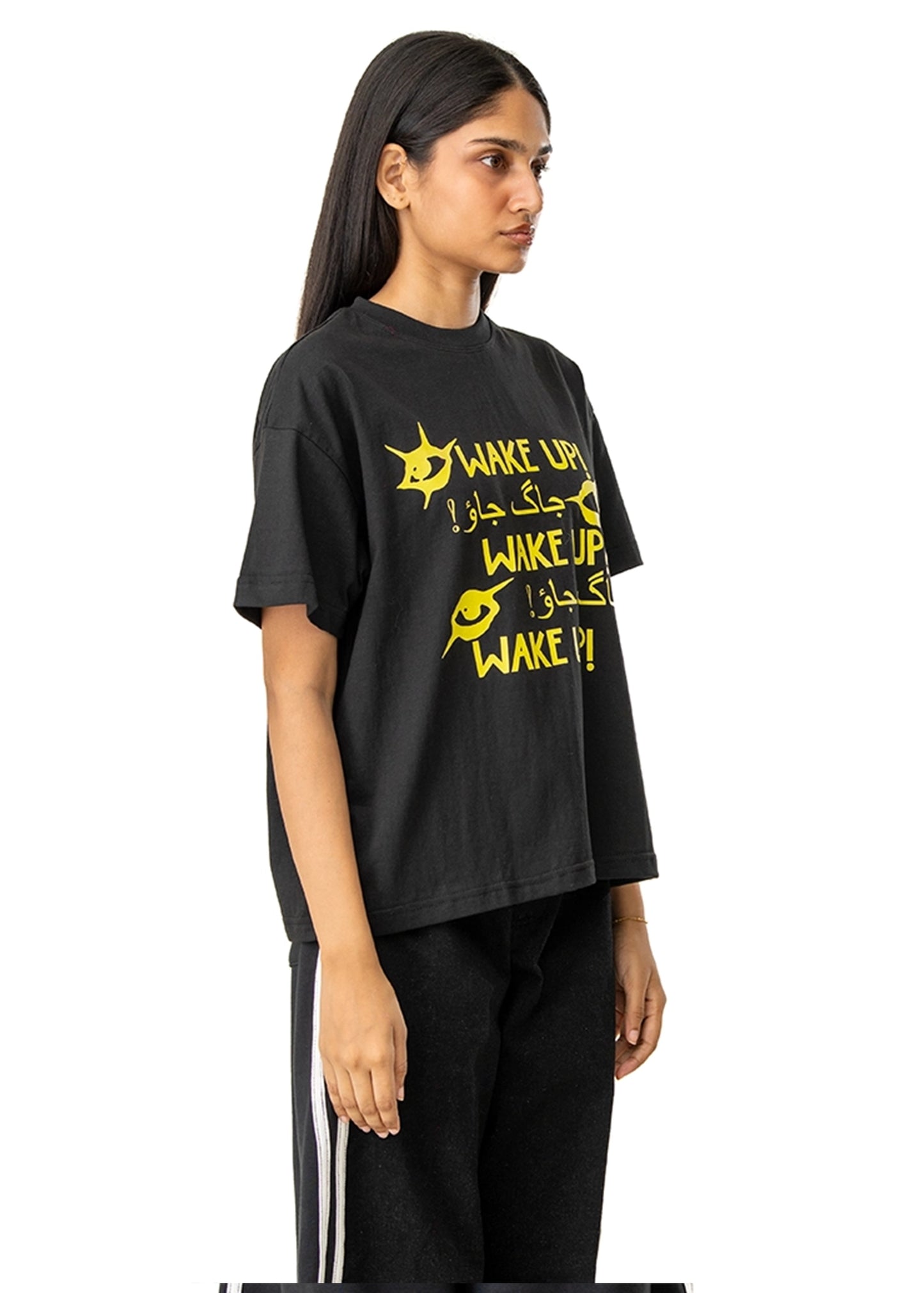 Motherland Black Black Wake Up Tee - CULT - haider